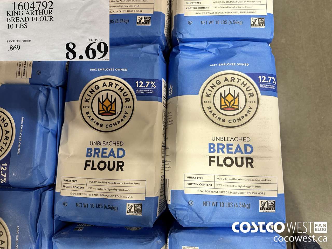 1604792 KING ARTHUR BREAD FLOUR 10 LBS $8.69