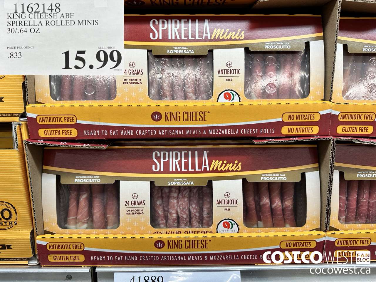 1162148 KING CHEESE ABF SPIRELLA ROLLED MINIS 30/.64 OZ $15.99