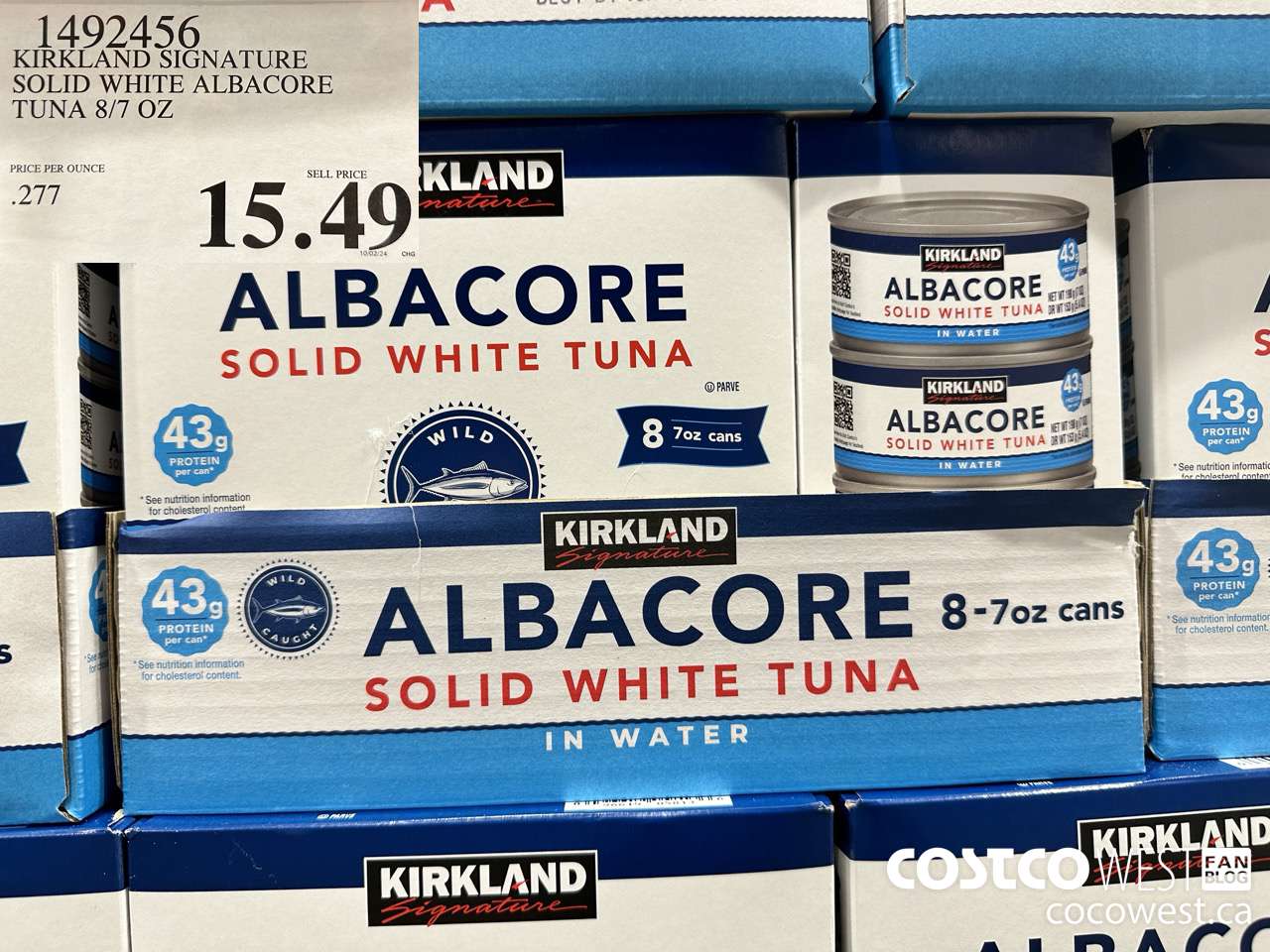 1492456 KIRKLAND SIGNATURE ALBACORE TUNA CAN 8/7 OZ $15.49