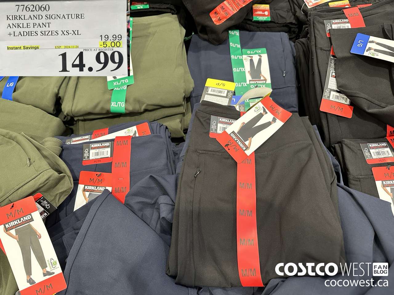 7762060 KIRKLAND SIGNATURE ANKLE PANT LADIES SIZES XS-XL ($5.00 INSTANT SAVINGS EXPIRES ON 2024-11-24) $14.99