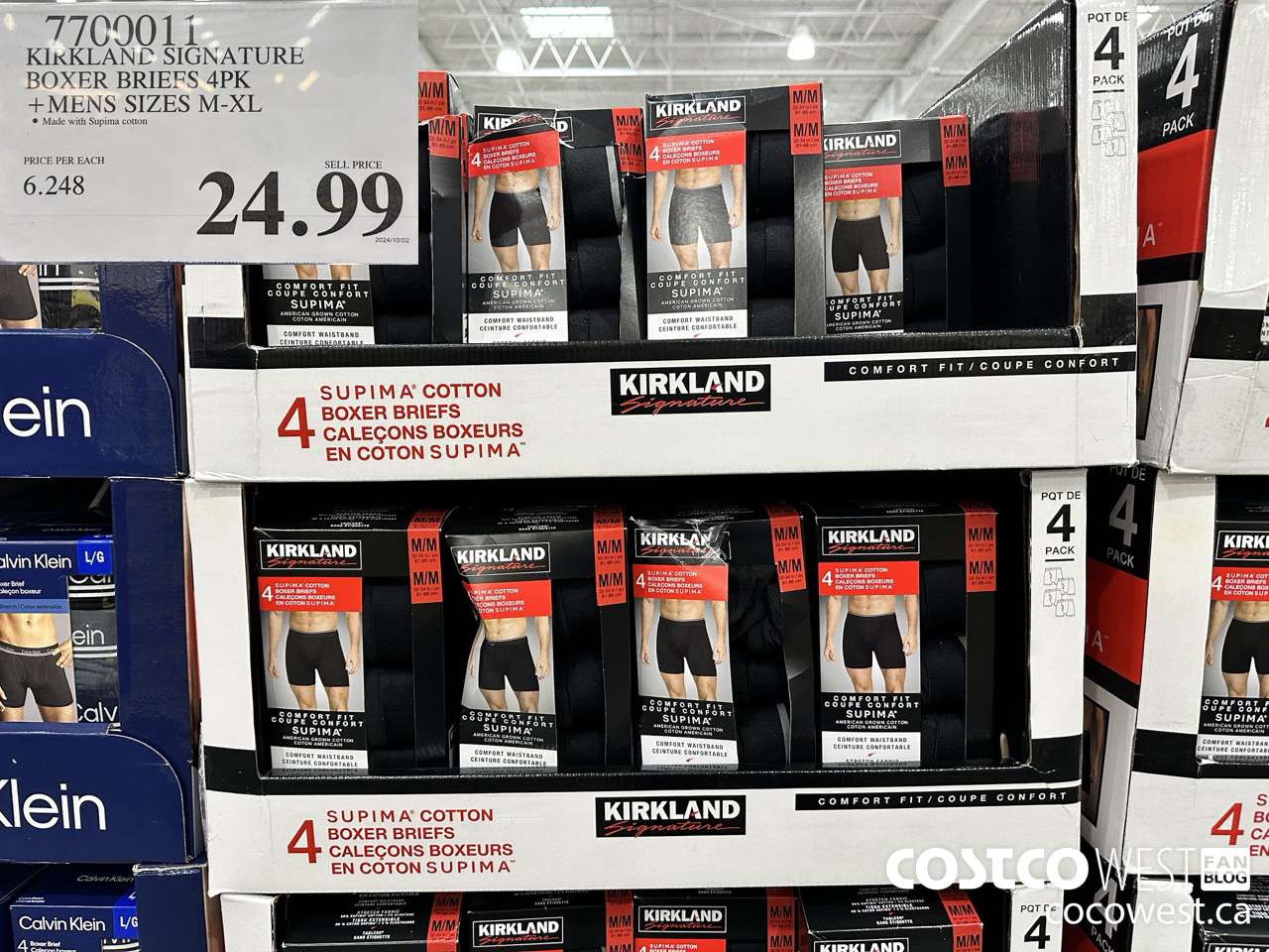 7700011 KIRKLAND SIGNATURE BOXER BRIEFS 4PK MENS SIZES M-XL $24.99