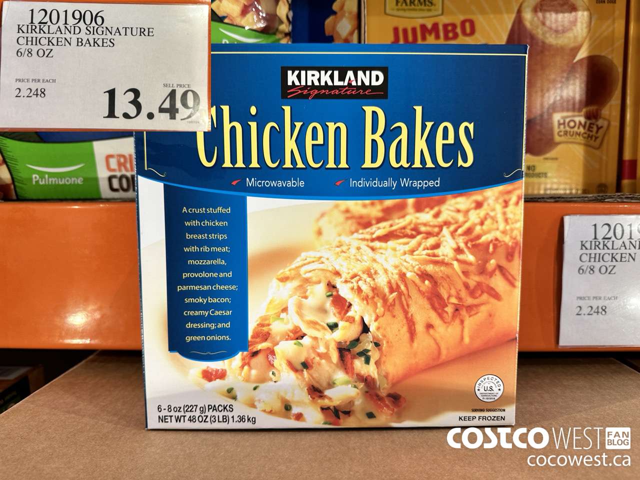 1201906 KIRKLAND SIGNATURE CHICKEN BAKES 6/8 OZ $13.49