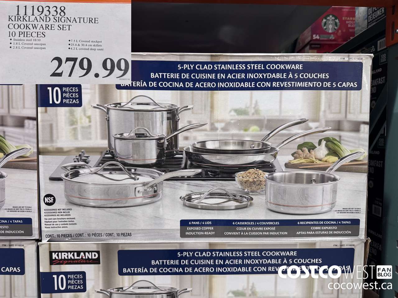 1119338 KIRKLAND SIGNATURE COOKWARE SET 10 PIECE $279.99