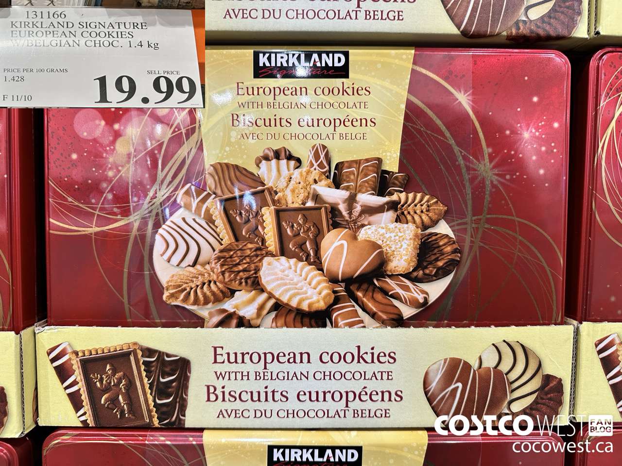 131166 KIRKLAND SIGNATURE EUROPEAN COOKIES W/ BELGIAN CHOC. 1.4 KG $19.99