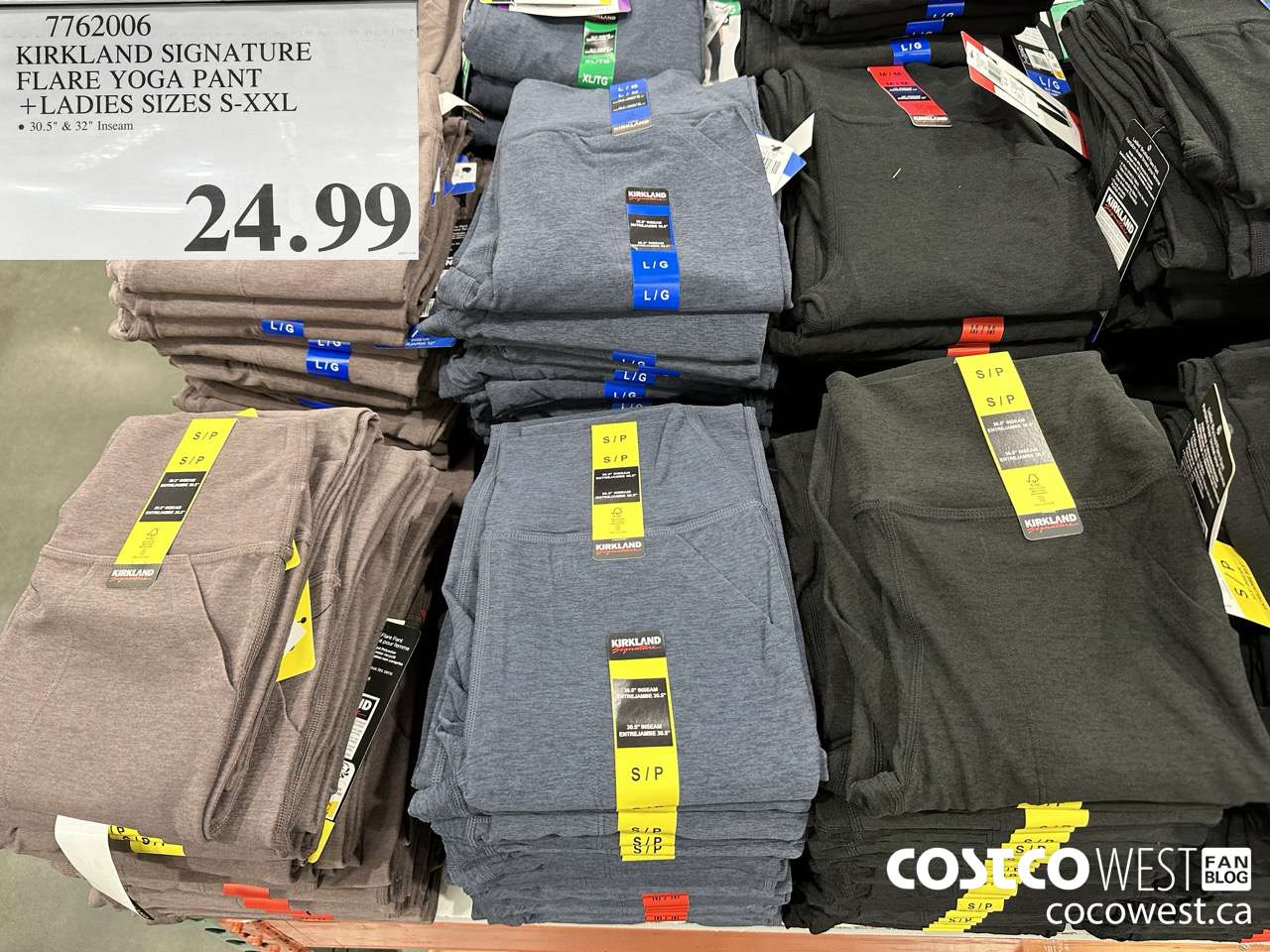 7762006 KIRKLAND SIGNATURE FLARE YOGA PANT LADIES SIZES S-XXL $24.99