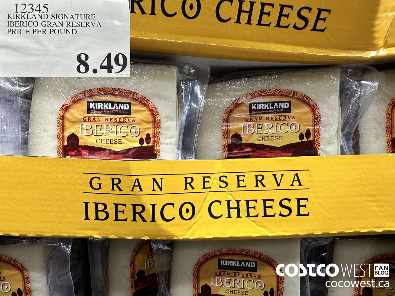 12345 KIRKLAND SIGNATURE IBERICO GRAN RESERVA PRICE PER POUND $8.49