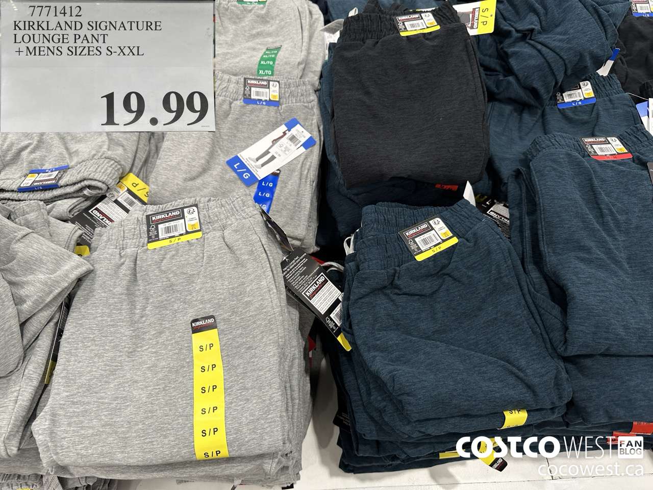 7771412 KIRKLAND SIGNATURE LOUNGE PANT MENS SIZES S-XXL $19.99