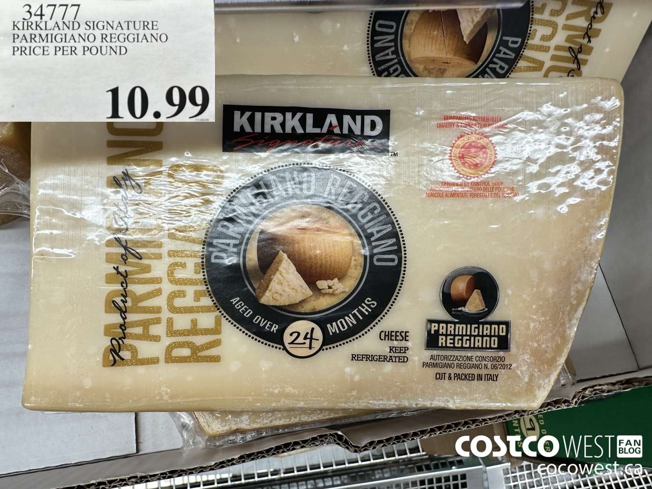 34777 KIRKLAND SIGNATURE PARMIGIANO REGGIANO PRICE PER POUND $10.99