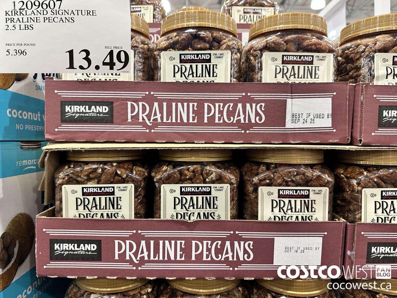 1209607 KIRKLAND SIGNATURE PRALINE PECANS 2.5 LBS $13.49