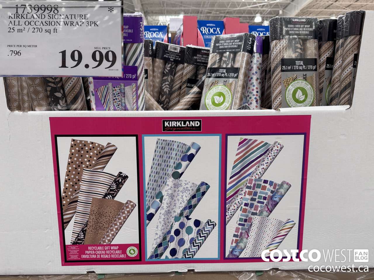 1739998 KIRKLAND SIGNATURE SPRING WRAP 3PK 25.1 m2 / 270 sq ft $19.99