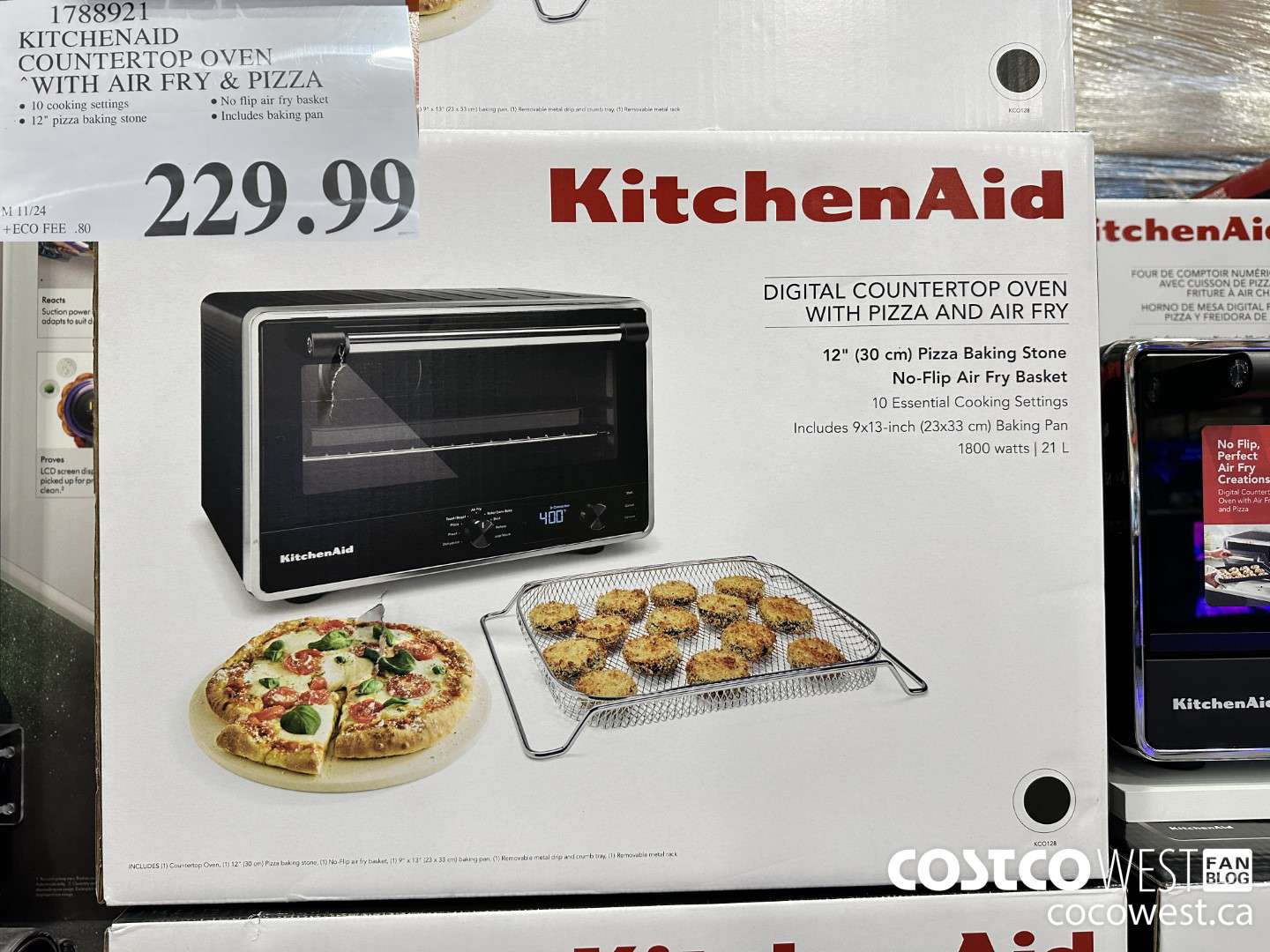 1788921 KITCHENAID COUNTERTOP OVEN WITH AIR FRY & PIZZA $229.99