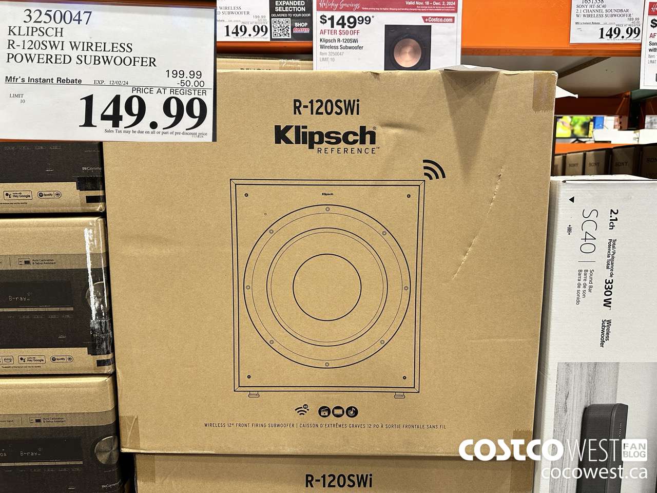 3250047 KLIPSCH R-120SWI WIRELESS POWERED SUBWOOFER ($50.00 INSTANT SAVINGS EXPIRES ON 2024-12-02) $149.99