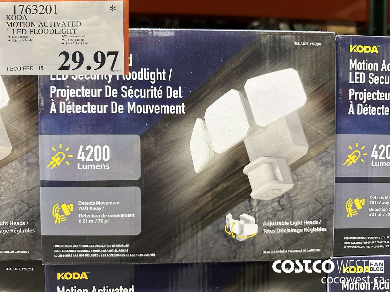 1763201 KODA MOTION ACTIVATED LED FLOODLIGHT $29.97