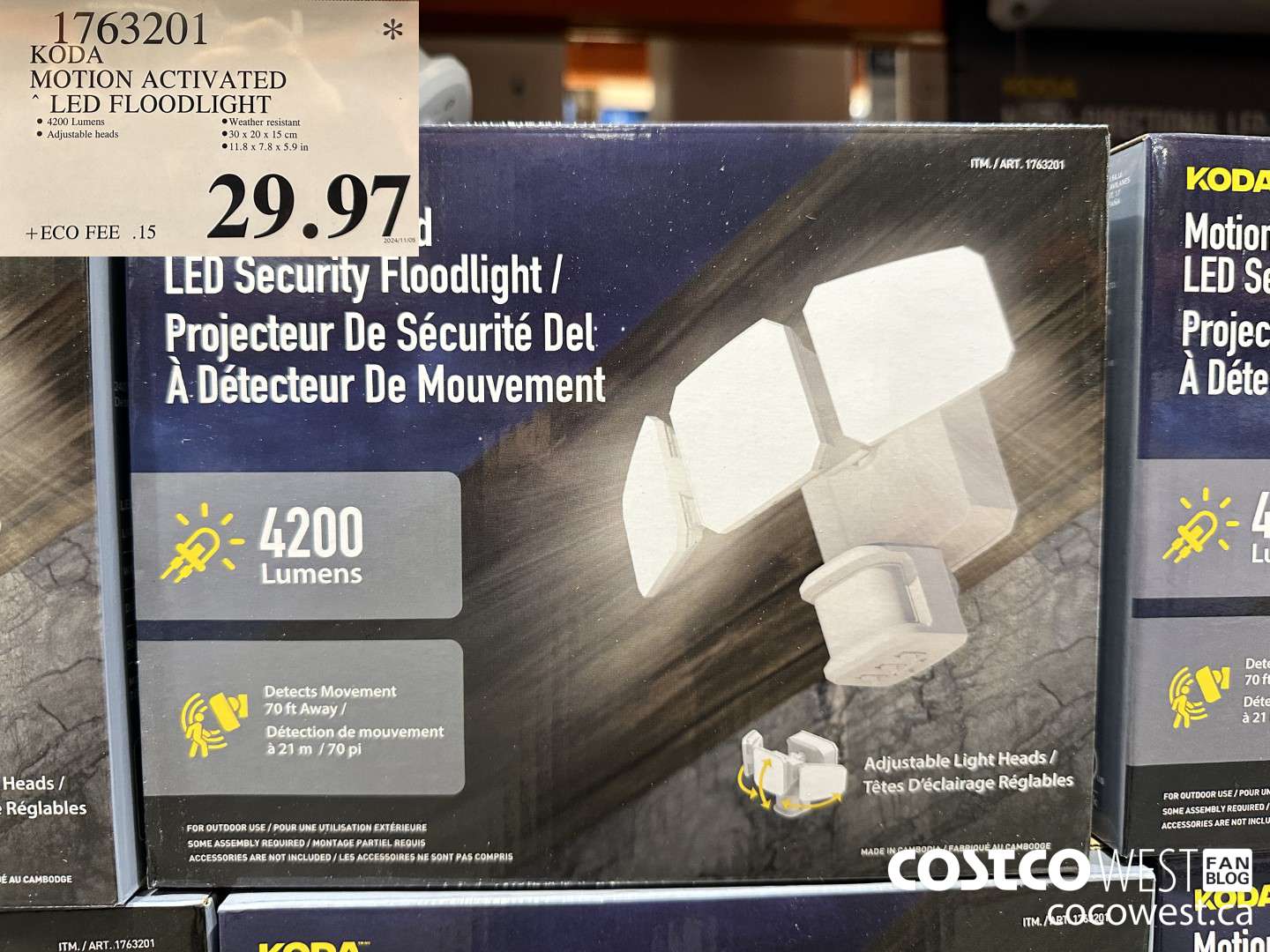 1763201 KODA MOTION ACTIVATED LED FLOODLIGHT $29.97