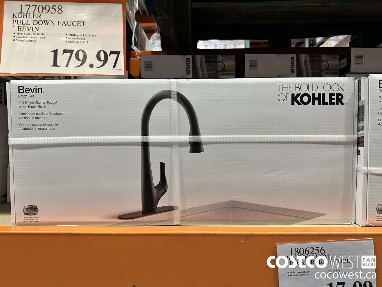 1770958 KOHLER PULL-DOWN FAUCET BEVIN $179.97