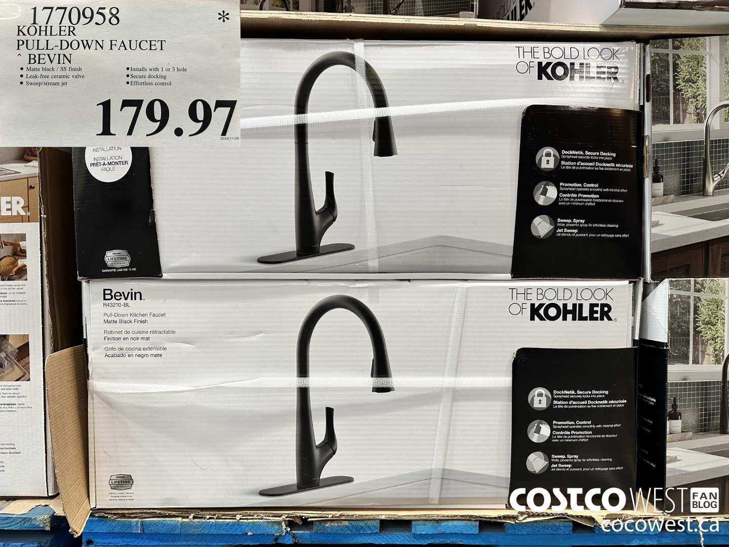 1770958 KOHLER PULL-DOWN FAUCET BEVIN $179.97