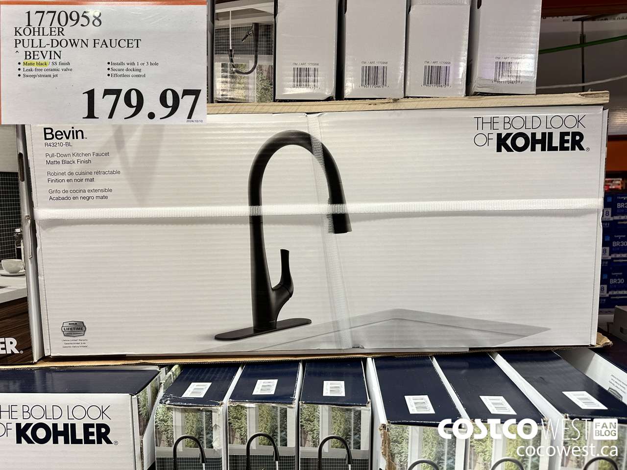 1770958 KOHLER PULL-DOWN FAUCET BEVIN $179.97