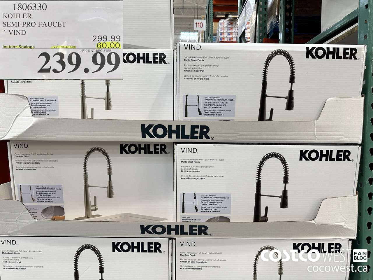 1806330 KOHLER SEMI-PRO FAUCET VIND ($60.00 INSTANT SAVINGS EXPIRES ON 2024-12-08) $239.99
