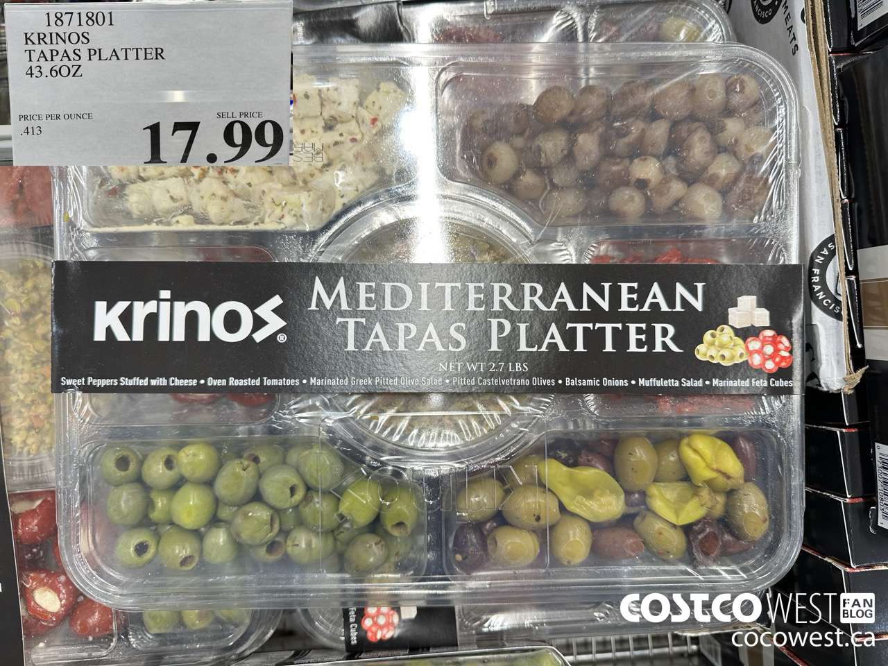 1871801 KRINOS TAPAS PLATTER 43.6OZ $17.99
