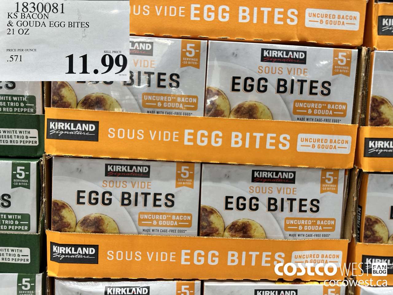 1830081 KS BACON & GOUDA EGG BITES 21 OZ $11.99