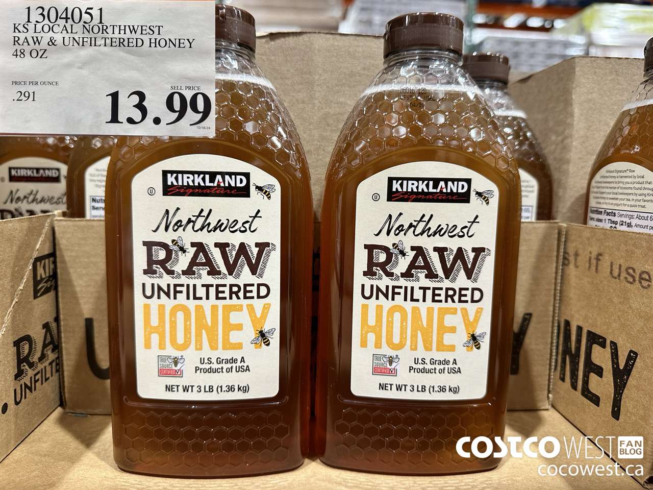 1304051 KS LOCAL NORTHWEST RAW & UNFILTERED HONEY 48 OZ $13.99