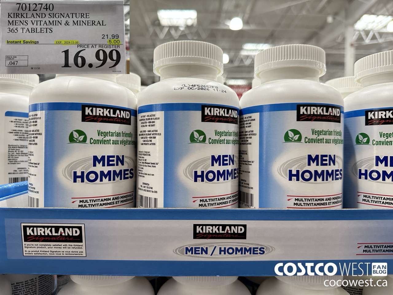 7012740 KS MEN MULTIVITAMIN & MINERAL 365 TABLETS ($5.00 INSTANT SAVINGS EXPIRES ON 2024-11-10) $16.99