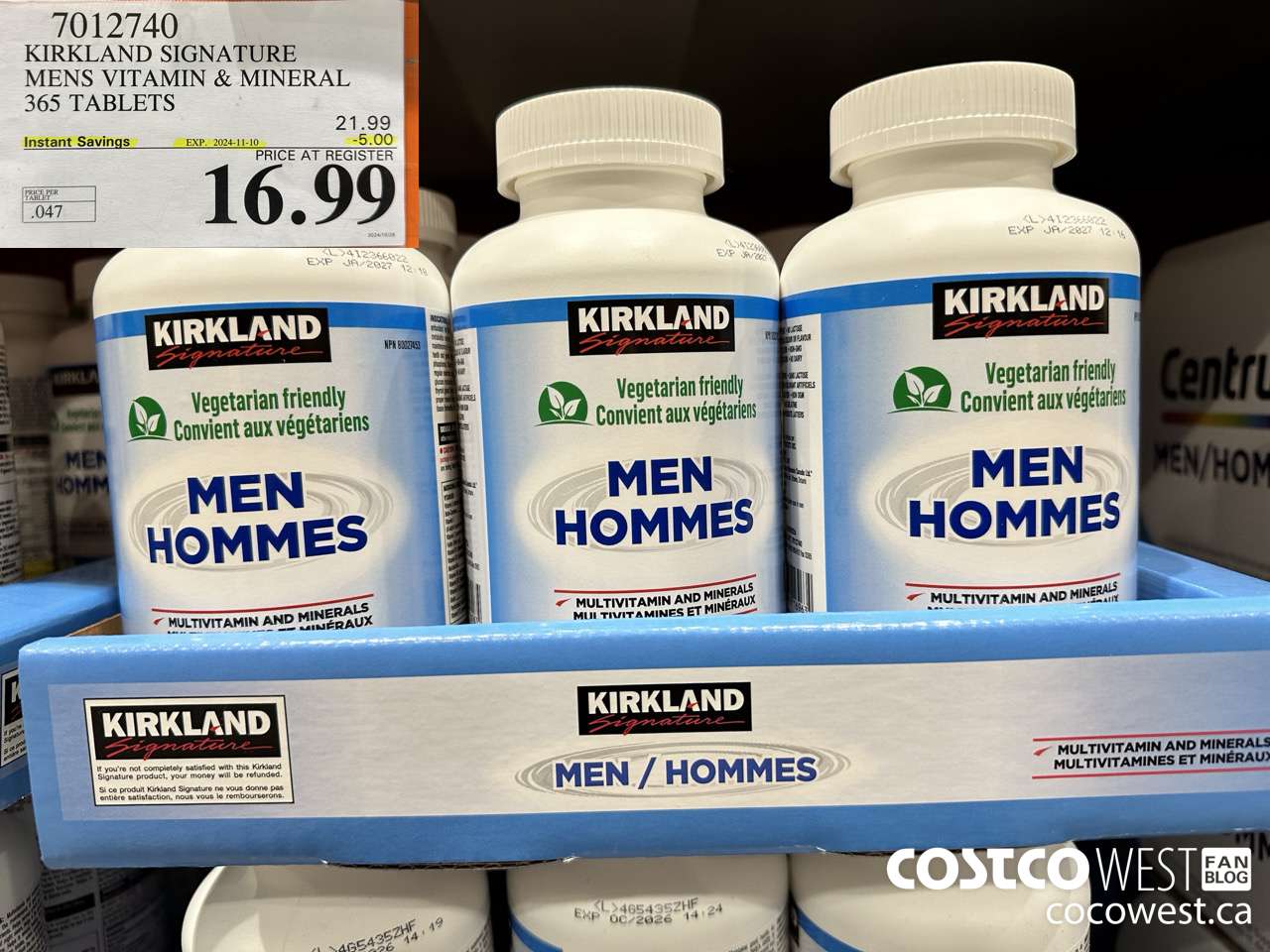 7012740 KS MEN MULTIVITAMIN & MINERAL 365 TABLETS ($5.00 INSTANT SAVINGS EXPIRES ON 2024-11-10) $16.99