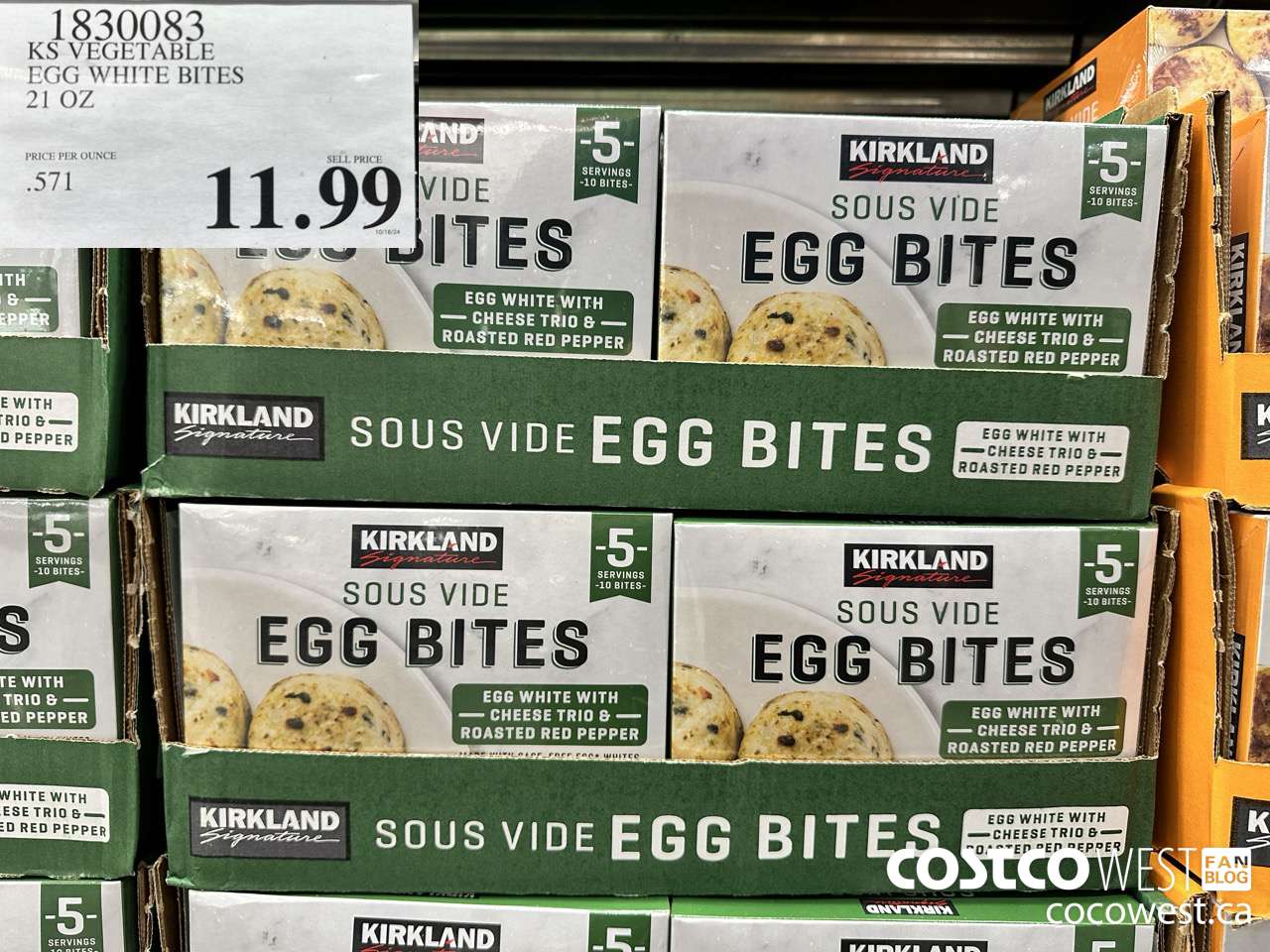 1830083 KS VEGETABLE EGG WHITE BITES 21 OZ $11.99