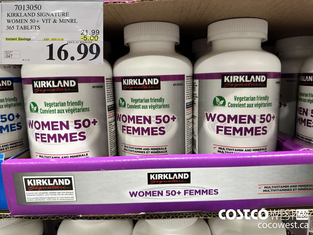 7013050 KS WOMEN 50+ MULTIVITAMIN & MINERAL 365 TABLETS  ($5.00 INSTANT SAVINGS EXPIRES ON 2024-11-10) $16.99