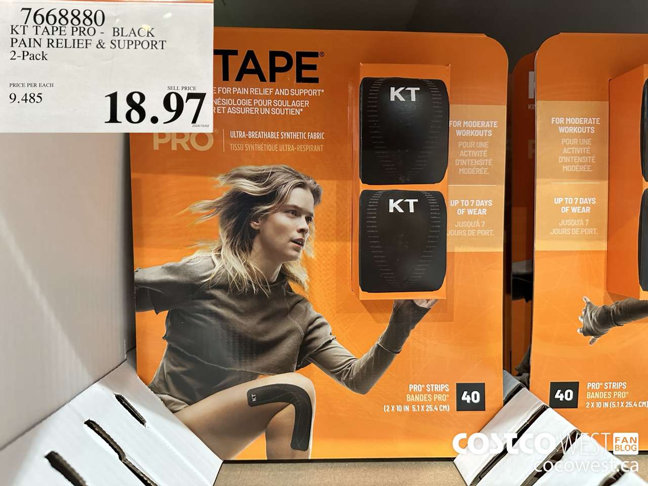 7668880 KT TAPE PRO BLACK PAIN RELIEF & SUPPORT 2-PACK $18.97