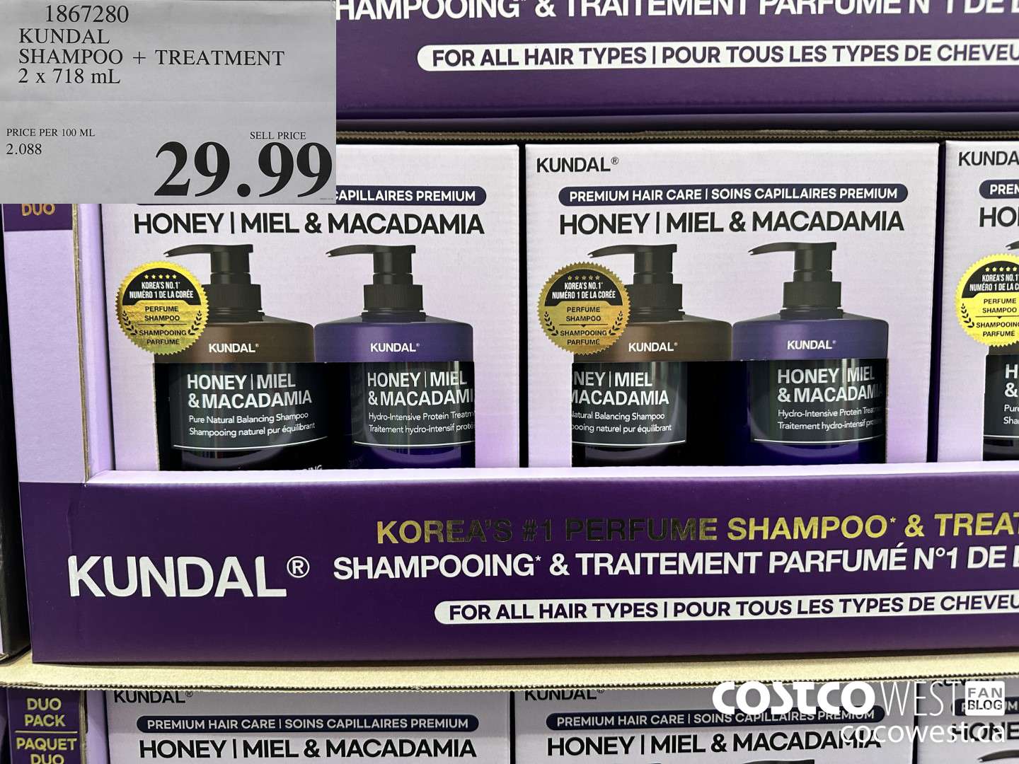 1867280 KUNDAL SHAMPOO + TREATMENT 2 x 718 mL $29.99