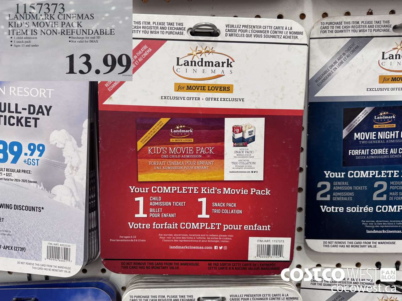 1157373 LANDMARK CINEMAS KID'S MOVIE PACK $13.99