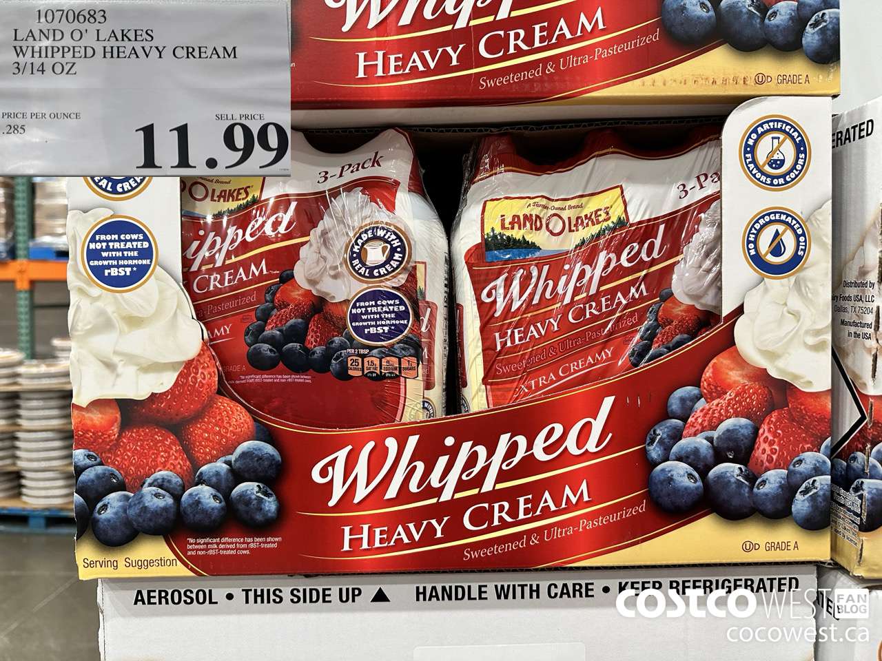 1070683 LAND O' LAKES WHIPPED HEAVY CREAM 3/14 OZ $11.99