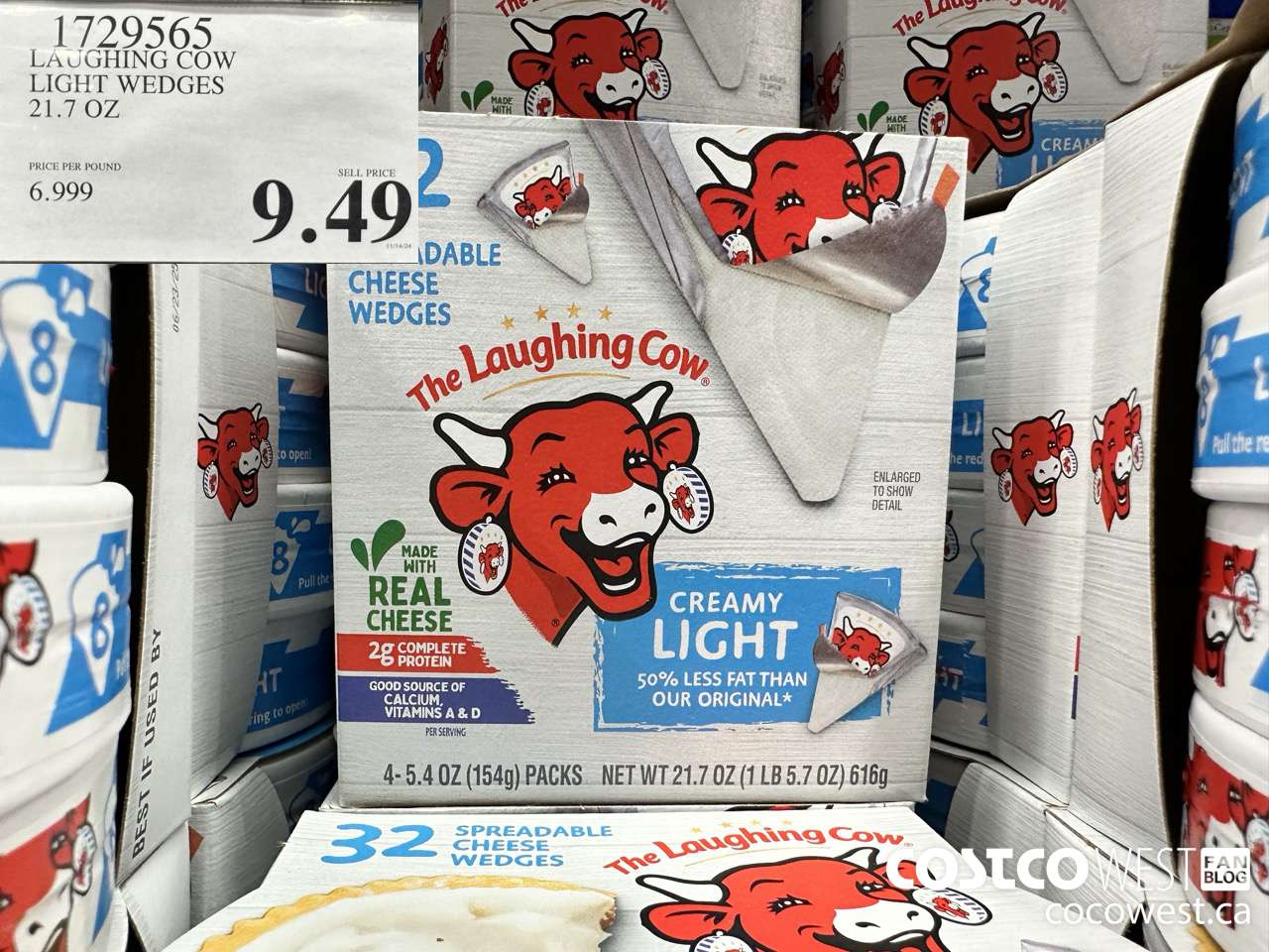 1729565 LAUGHING COW LIGHT WEDGES 21.7 OZ $9.49