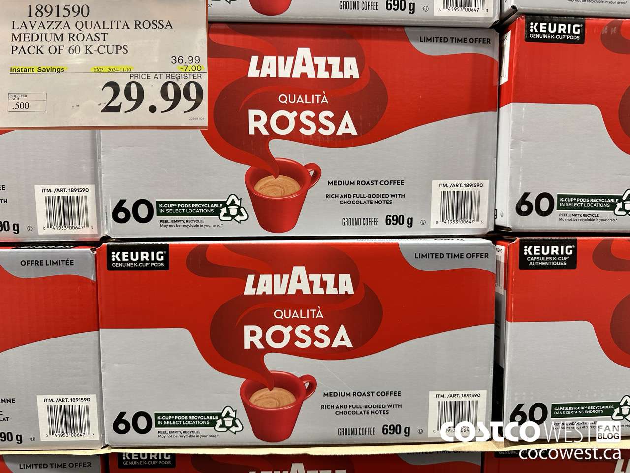 1891590 LAVAZZA QUALITA ROSSA MEDIUM ROAST PACK OF 60 K-CUPS ($7.00 INSTANT SAVINGS EXPIRES ON 2024-11-10) $29.99