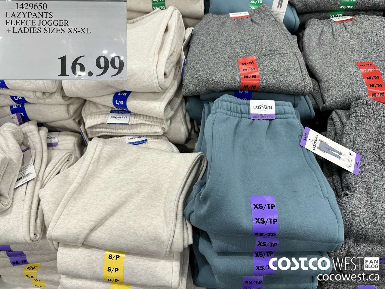 1429650 LAZYPANTS FLEECE JOGGER LADIES SIZES XS-XL $16.99