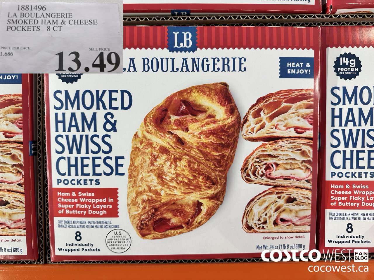 1881496 LA BOULANGERIE SMOKED HAM & CHEESE POCKETS 8 CT $13.49