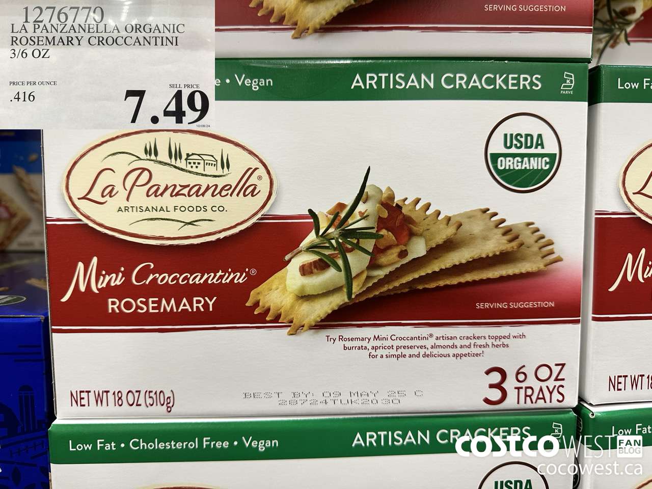 1276770 LA PANZANELLA ORGANIC ROSEMARY CROCCATINI 3/6 OZ $7.49