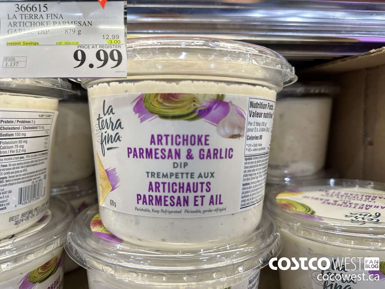 366615 LA TERRA FINA ARTICHOKE PARMESAN GARLIC DIP 879g ($3.00 INSTANT SAVINGS EXPIRES ON 2024-11-19) $9.99
