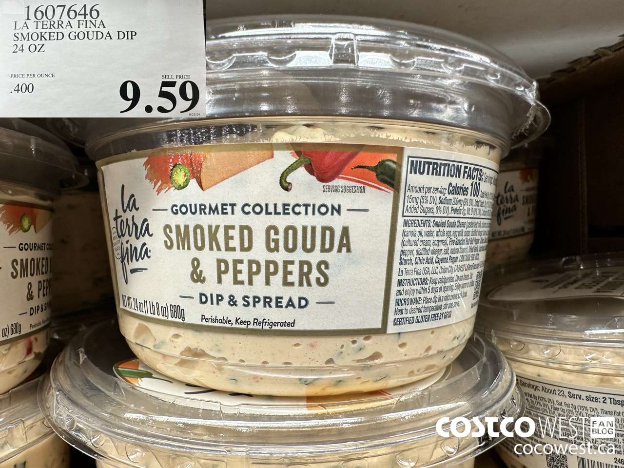 1607646 LA TERRA FINA SMOKED GOUDA DIP 24 OZ $9.59