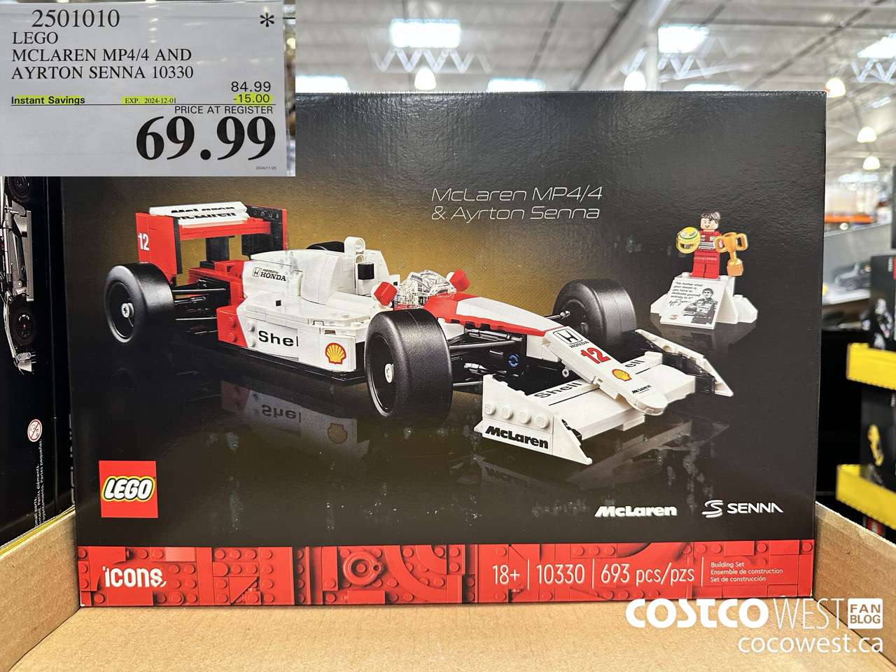 2501010 LEGO MCLAREN MP4/4 AND AYRTON SENNA 10330 ($15.00 INSTANT SAVINGS EXPIRES ON 2024-12-01) $69.99