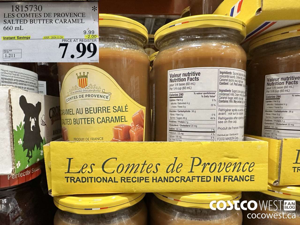 1815730 LES COMTES DE PROVENCE SALTED BUTTER CARAMEL 660ML ($2.00 INSTANT SAVINGS EXPIRES ON 2024-11-24) $7.99