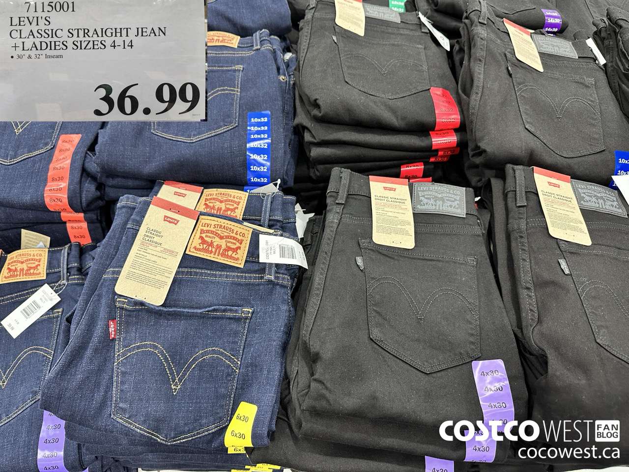 7115001 LEVI'S CLASSIC STRAIGHT JEAN LADIES SIZES 4-14 $36.99