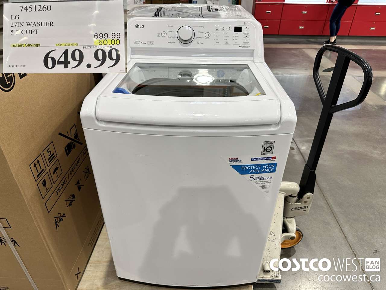 7451260 LG 27IN WASHER 5.2 CUFT ($50.00 INSTANT SAVINGS EXPIRES ON 2025-01-08) $649.99