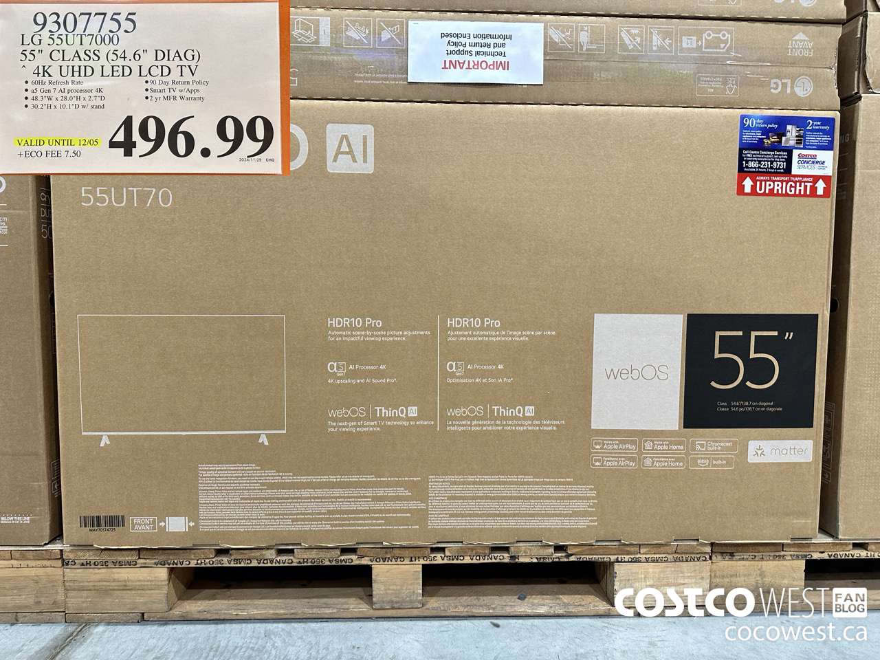 9307755 LG 55UT7000 55