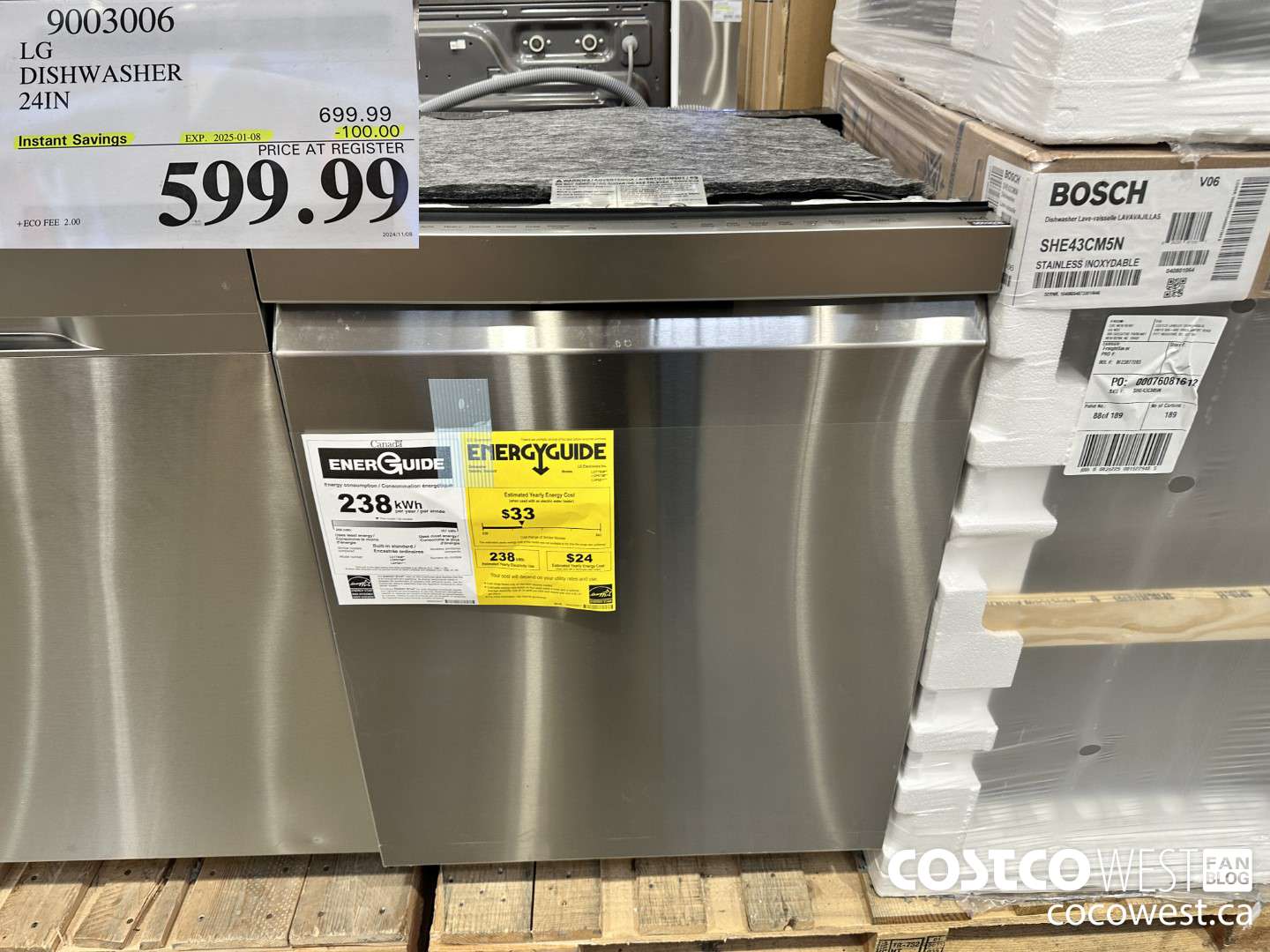 9003006 LG DISHWASHER 24IN ($100.00 INSTANT SAVINGS EXPIRES ON 2025-01-08) $599.99