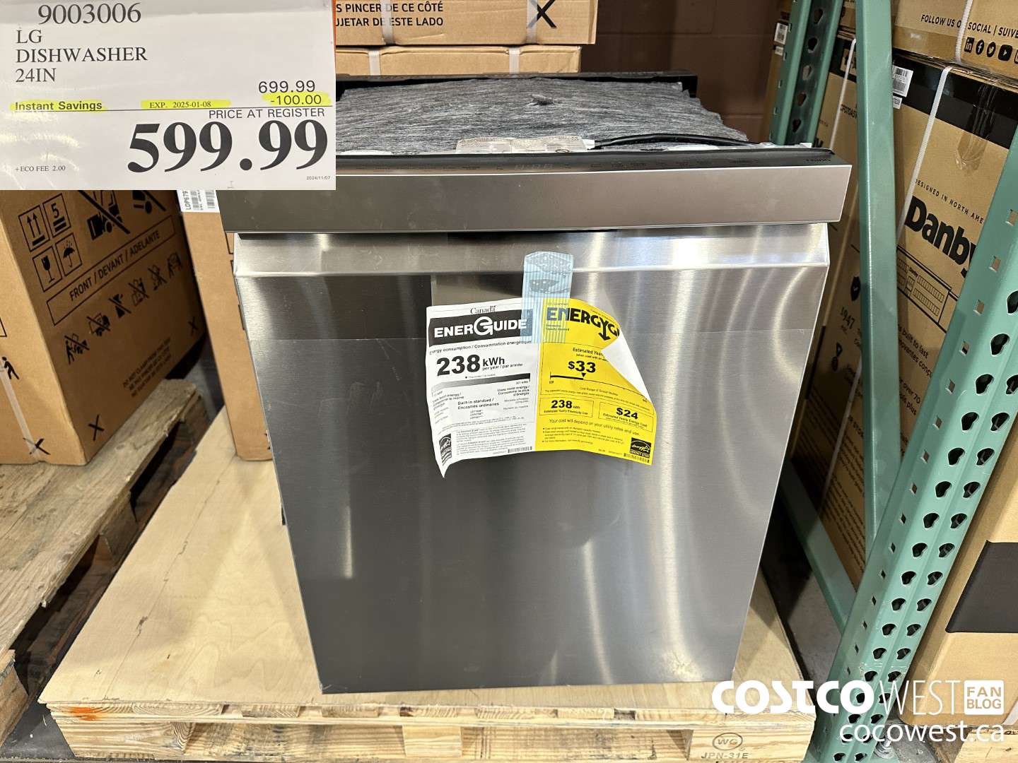 9003006 LG DISHWASHER 24IN ($100.00 INSTANT SAVINGS EXPIRES ON 2025-01-08) $599.99