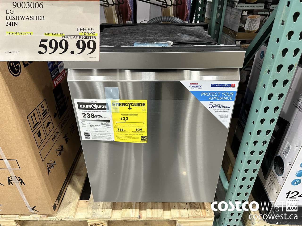 9003006 LG DISHWASHER 24IN ($100.00 INSTANT SAVINGS EXPIRES ON 2025-01-08) $599.99