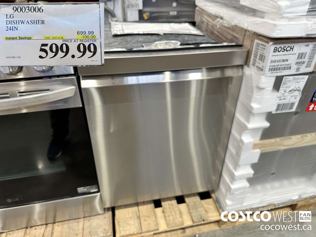 9003006 LG DISHWASHER 24IN ($100.00 INSTANT SAVINGS EXPIRES ON 2025-01-08) $599.99