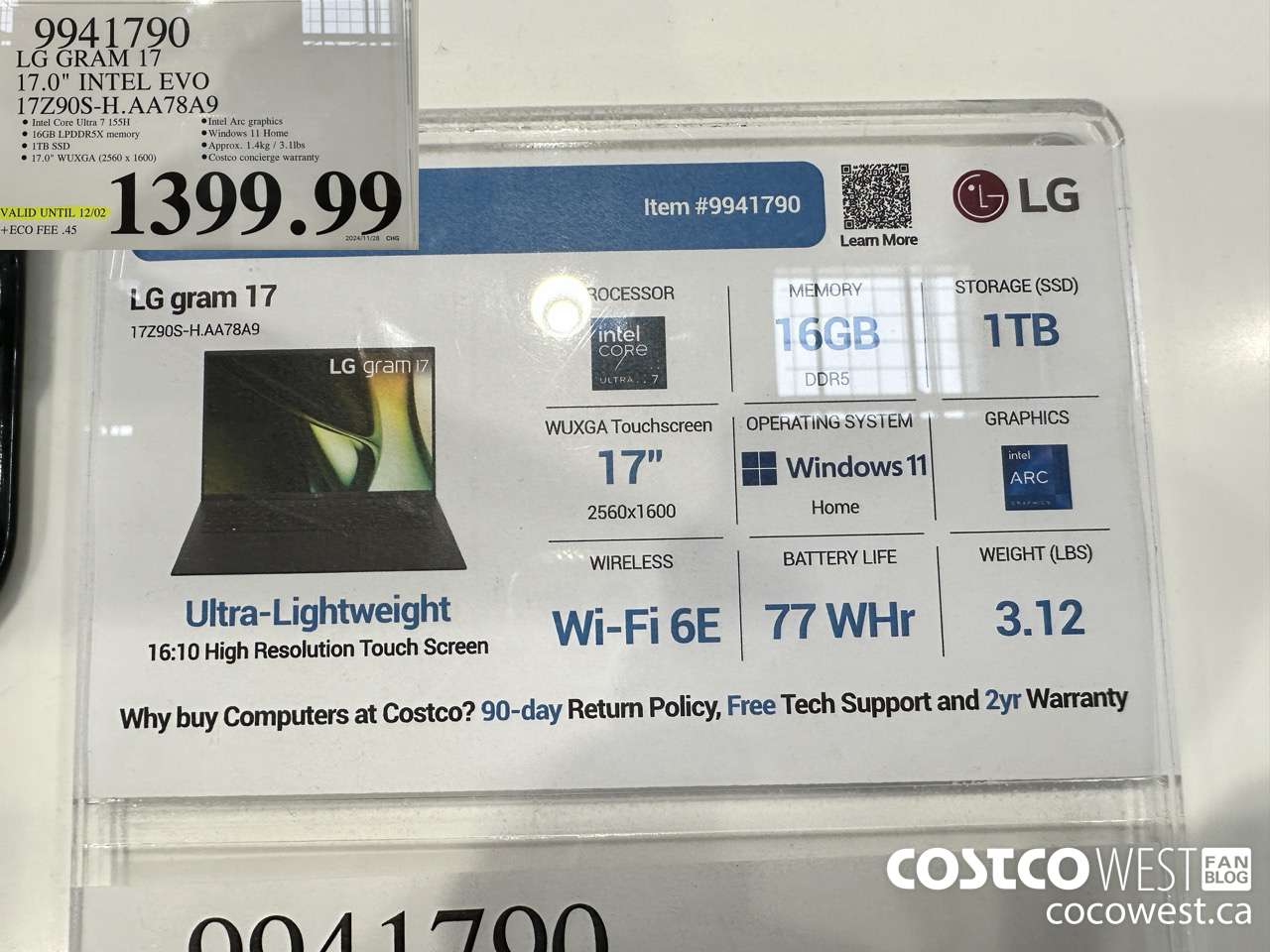 9941790 LG GRAM 17 17.0